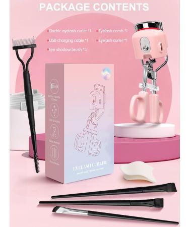Kalolary Heated Eyelash Curlers Heated Lash Curlers with Eyelash Applicator Tool Lash Comb & Eyeliner Brushes 3 Heating Modes Electric Lash Curlers for Quick Natural Curling &Long Lasting (Pink) - Buy Online on SooperMarket.com