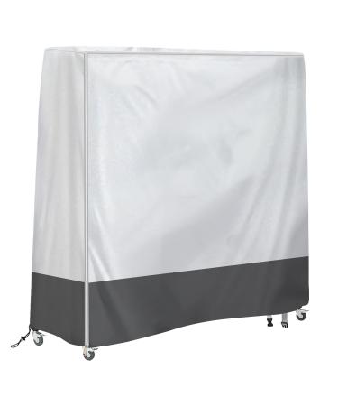 SoGuDio Table Tennis Cover, 65IN International Standard Size Ping Pong Table Cover, Outdoor Table Tennis Table Cover for Folding 64" L x 28"/10" W x 68" H Silver+Gray