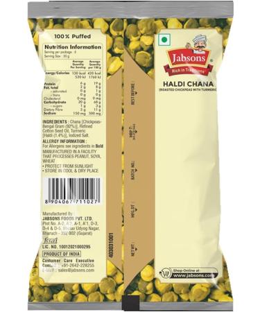 Haldi Channa Roasted Chickpeas With Turmaric No Preservatives Vegan Ready To Eat All Natural Snack 200g - Buy Online on SooperMarket.com