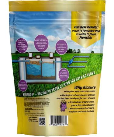 SeptiComplete Powder Pods: 6-Month Supply of Effortless Septic Tank Enzymes - Best Septic Tank Cleaner & RV Treatment for International Shipping - Buy Online on SooperMarket.com