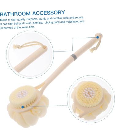 FRCOLOR Bath Brush Loofah Sponge | Exfoliating Shower Scrubber for Back | Bathroom Accessory 37.5x11x7.5 - Buy Online on SooperMarket.com