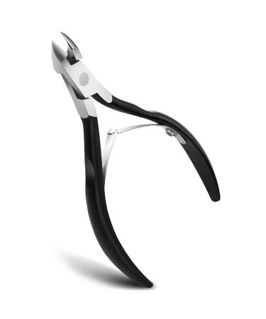 FERYES Cuticle Clipper Professional Manicure and Pedicure Cuticle Remover Tools, Medical Grade Stainless Steel Cutical Cutter, 8mm Jaw- 1 Piece (Black)