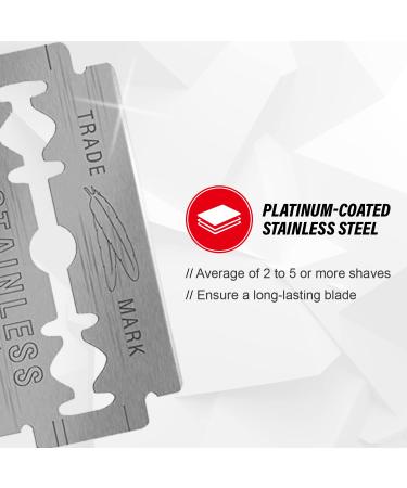 Feather Double Edge Safety Razor Blades - 100 Count, 10 Packs of 10 Blades - Buy Online on SooperMarket.com