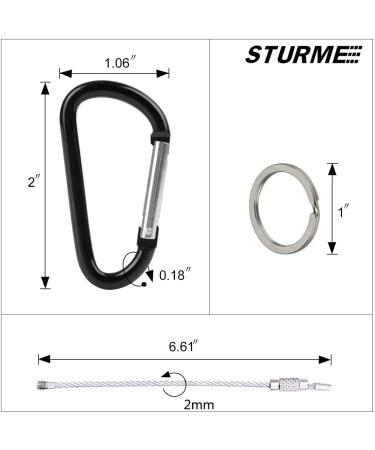 STURME Aluminum D Ring Carabiners Set - 24 PCS Mini Keychain Clips for Outdoor Camping - Durable & Spring Loaded Gate - Buy Online on SooperMarket.com