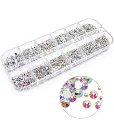 2320 Pieces Crystals Glass AB Nail Art Rhinestones with Storage Organizer Box - Nail Gems Stones Kit - Buy Online on SooperMarket.com