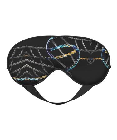 SSIMOO DNA Chain Photoes Soft Sleep Eye Mask Female Breathable Eye Patch Perfect for Travel and Relaxation Black
