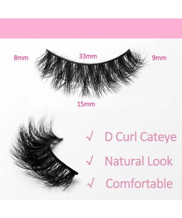 WILD UNIVERSE 3D Mink Faux Cat Eye False Eyelashes - 10 Pairs | 15mm Wispy Lightweight Curly Lashes - B010 - Buy Online on SooperMarket.com