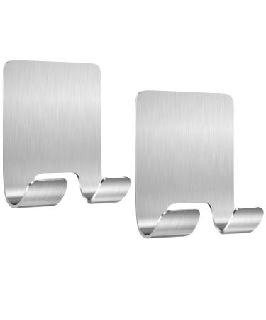 Boxing Razor bracket shower 2 pieces razor keeper hook multi -purpose hooks towel holder stainless steel self -adhesive shaving holder shower without drilling for bathroom bedroom kitchen silver