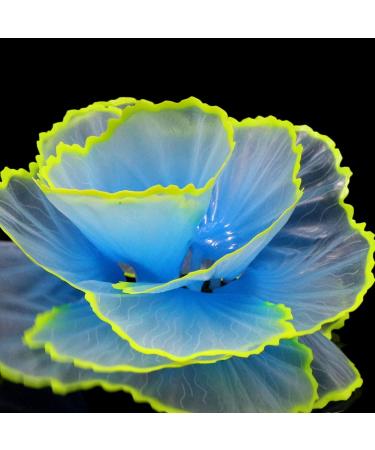 Duozoance Glow-in-the-Dark Artificial Coral Plants for Aquariums - Silicone Blue Decoration | 7.5x5x9cm - Buy Online on SooperMarket.com