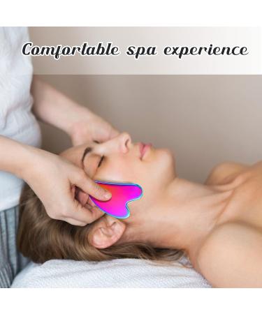 Nuanchu Rainbow Stainless Steel Gua Sha Tool - Facial Massage for Tightening Skin Body Eyes & Neck - Travel Pouch Included - Perfect Skin Care Gift - Buy Online on SooperMarket.com