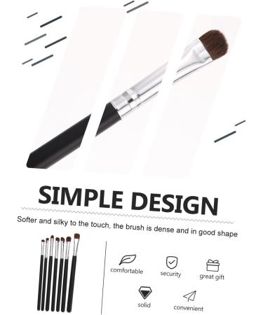 Healeved 7pcs Eyeshadow Daily Use Makeup Brush Horse Hair Concealer Brush Wood Black Lip Brush - Buy Online on SooperMarket.com