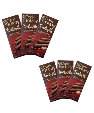 Dark Fantasy Fantastik Hazelnut Creme 150g (Pack of 6) - Filled Wafer Rolls - Mouth Watering - Delightful Twist of Hazelnut Creme