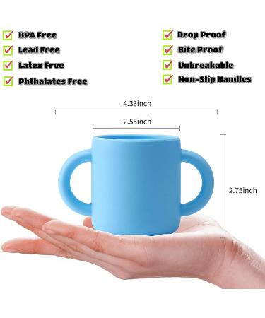 Silicone Training Cup for Infants - 5oz Open Cup with Handles - Princess Powder - Ideal for Toddlers and Babies - Buy Online on SooperMarket.com