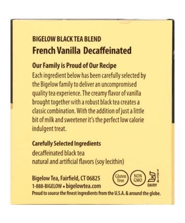 Bigelow Decaf French Vanilla Black Tea 20 Count (Pack of 6) - 120 Tea Bags - Buy Online on SooperMarket.com