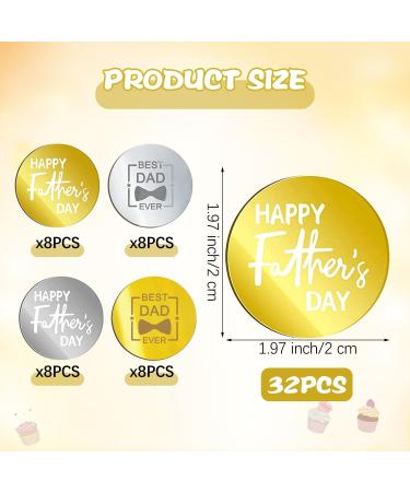 Happy Father's Day Cupcake Toppers | Engraved Mirror Cake Decorations - Buy Online on SooperMarket.com