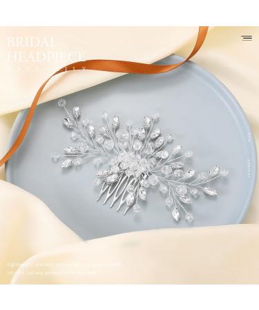 Crystal Bride Wedding Hair Comb - Silver Rhinestone Bridal Hair Piece for Women & Girls - Buy Online on SooperMarket.com