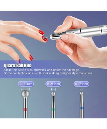 Depvko 20Pcs 3/32'' Ceramic Carbide Nail Drill Bits Set for Manicure Pedicure - Diamond Cuticle Remover & Nail Drill Accessories - Buy Online on SooperMarket.com