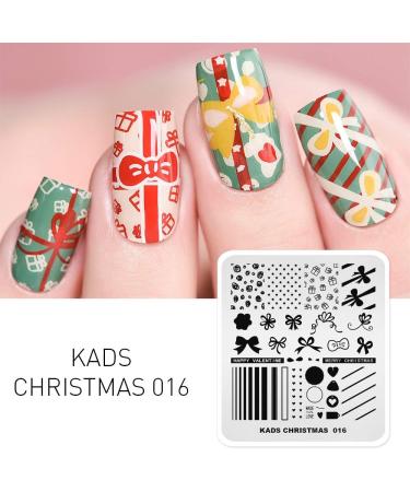 Shop Kads Nail Stamp Plate - Christmas Motifs for Stunning Nail Art | Snowflakes Santa Claus Christmas Trees & More - 5 Piece Set - Buy Online on SooperMarket.com
