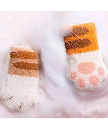 Body Exfoliating Sponge Elastic Cute Bathing Clean Scrub Brush with 4 Cat Paws body exfoliating brush - Buy Online on SooperMarket.com