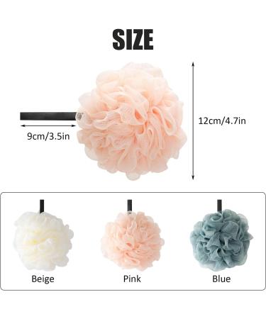 3Pcs Shower Puff Loofah Mesh Bath Sponge for Body Exfoliation - Men and Women - Buy Online on SooperMarket.com