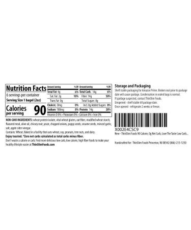 ThinSlim Foods Keto Everything Bagels - Low Carb Alternative for Bread or Hamburger Bun - 12 oz (2 Pack) - Buy Online on SooperMarket.com