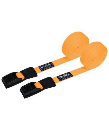 WONITAGO Rack Strap Tie Down Straps for Surfboard SUP Paddleboard Kayak Snowboard and Canoes, 15 Feet (Pair), Black/Yellow/Gray Orange