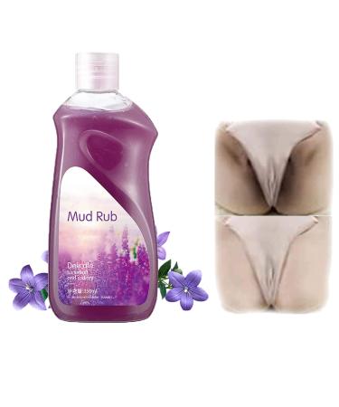 Rubbing Mud For Skin Mud Rubbing Artifact Rubbing Mud Gel Mud Rub Exfoliating Whitening Brightens Skin Dullness Rubbing Mud Body Scrub with 1Pcs Bath Sponge (Lavender)
