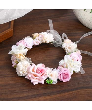 JSGHGDF Flower Headbands Women Bride Flower Crown For Wedding Party Supply Floral Garlands Crown Hair Wreath Floral Headbands Coffee color - Buy Online on SooperMarket.com