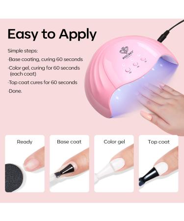 Modelones Gel Nail Polish Set 2 PCS 15 ML Sheer Jelly Nude Pink Translucent Glitter Gel Polish Set for Nail Art DIY Shimmer French Manicure at Home for Women Girls - Buy Online on SooperMarket.com