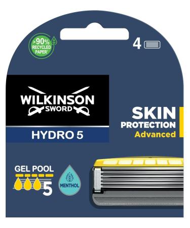 Wilkinson Sword Hydro 5 4 x Wilkinson Sword Hydro 5 Skin Protection Advanced with Menthol Enriched Lubricant Band Compatible for Any Hydro Razor