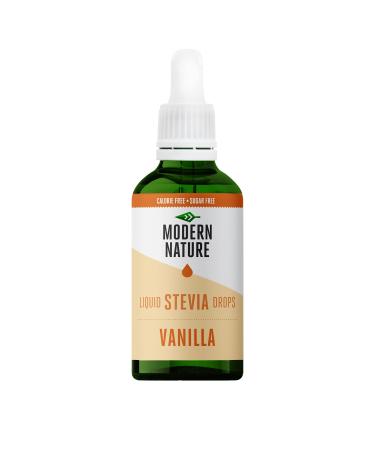 Modern Nature Vanilla Flavour Drops - Liquid Stevia Drops Sweetner - Zero Calorie Sugar Free Coffee Syrup Alternative For Flavoured Coffee Protein Powder Yoghurt Tea Vegan Keto Sweetener 100ml 100 ml (Pack of 1)