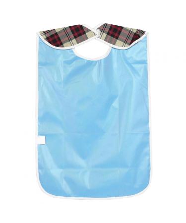 Adult Bib 3colors Adult Bib Washable Reusable Waterproof Dinning Aid Clothes Protector Clothing Protector with Optional Crumb Catcher and Vinyl Backing 17.7 * 29.5inch(Green)