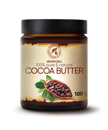Cocoa butter 100g glass - South Africa - cocoa butter unaffected - native pure & natural - cocoa butter for lip care - stretch marks - hair - body butter 100 g (1 Pack)