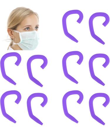 Ear Protector Hook Flexible Comfortable Ear Hook Washable Easy To Wear Silicone 10 Pcs for Kids(Purple) - Buy Online on SooperMarket.com