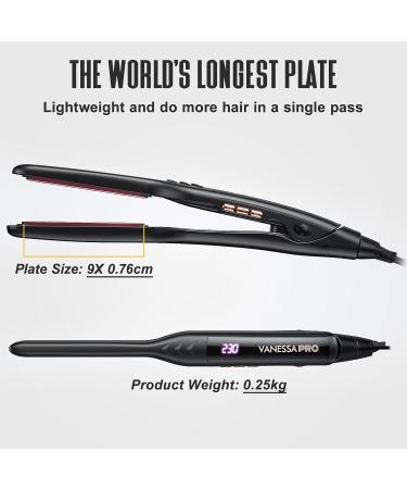 VANESSA PRO 100% Pure Titanium Hair Straightener - 0.3-inch for Short Hair | One Pass Sleek Look, Beautiful Curls, Straightens Well - Buy Online on SooperMarket.com