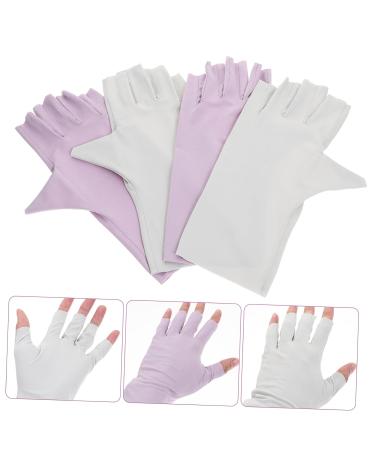 ABOOFAN 2 Pairs Gel Nail Gloves Half Finger Gloves Uv Protection Gloves Nail Art Gloves Pink Gloves Protective Gloves for Manicure Nail Art Accessory Thin Section Sun Protection Gloves - Buy Online on SooperMarket.com