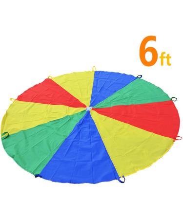 Sonyabecca 6' Parachute for Kids with 9 Handles - Fun Game Toy for Active Play - Buy Online on SooperMarket.com