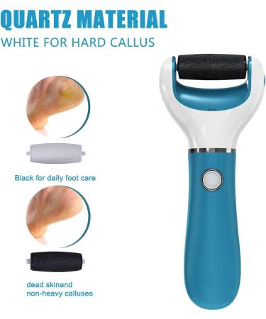 Professional Electric Foot File Callus Remover | Rechargeable Pedicure Tool for Smooth, Soft Feet | Includes 2 Coarses | Blue - Buy Online on SooperMarket.com