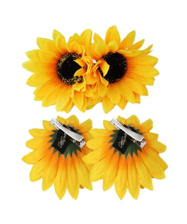 Sunflower Hair Barrettes Hair Clips for Women Girls Daisy Alligator Hair Clips for Teen Girls Summer Beach Hair Pins 4pcs