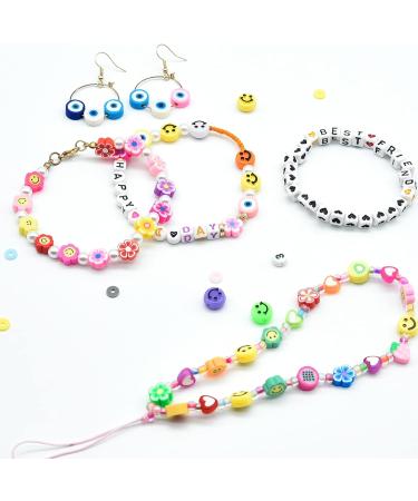 JOJANEAS Pony Beads Kit - Bracelet Making Kit for Girls with Smile Face Beads and Letter Beads - Friendship Bracelet Kit for Kids - Buy Online on SooperMarket.com