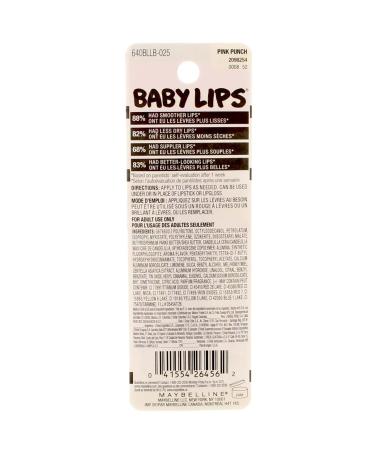 Maybelline Baby Lips Pink Punch Lip Balm (Pack of 9) - Moisturizing 0.15 oz - International Shipping Available - Buy Online on SooperMarket.com