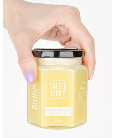 BeeHype Salted Honey Raw Wildflower Honey with Alpine Rock Salt - Low-Calorie Vegetarian Alternative - 250g - Buy Online on SooperMarket.com