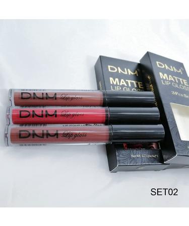 3Pcs Deep Red Brown Matte Lipstick Set | Long Lasting 24Hr Lip Stain | Waterproof Lip Gloss Gift Set - SET02 - Buy Online on SooperMarket.com