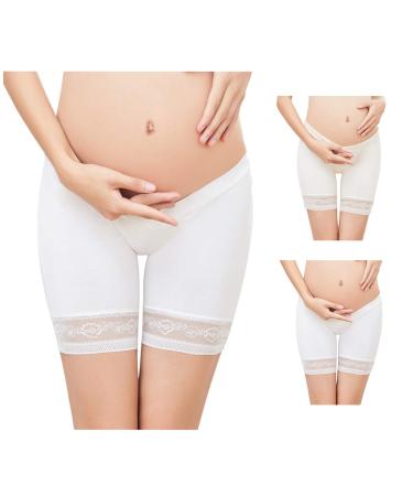 FEOYA Maternity Shorts Knickers High Elastic Cotton Safety Shorts Pants 2pcs 2XL (132-165) Low Wait 02