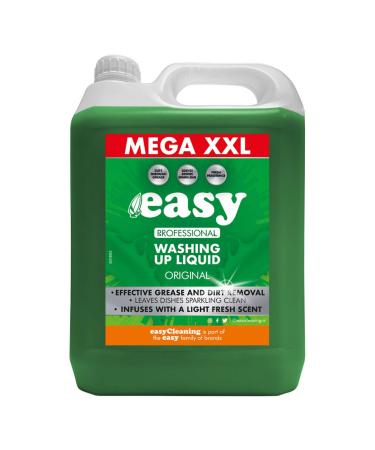 Easy Original Dish Washing Up Liquid Clean Scent Detergent Kitchen Soap Pack 5L - Savers Pack