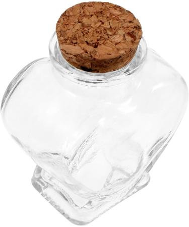 Zerodeko 4pcs Glass Heart Shaped Bottle Terrarium Wedding Decorations Decorative Wishing Bottle Glass Container with Lid Glass Jars Wishing Jar Origami Craft Bottle Glass Bottle Cork As Shownx4pcs 8.50X6.00X4.00CMx4pcs - Buy Online on SooperMarket.com