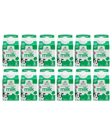 Dairy Pride Semi Skimmed Long Life Milk 500ml Pack Of 12 With Welari Thank You Card | (12 Pack) (12 x 500ml)
