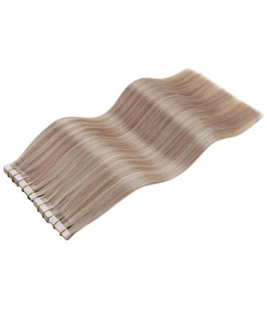 LAAVOO Tape In Hair Extensions - Real Hair Blond & Ash Blond Highlights 25cm 20PCs - Invisible & Smooth #P18/613 - Buy Online on SooperMarket.com