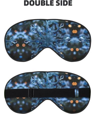 Blue Christmas Snowflake Print Double-Sided Eye Mask Soft and Light Blocking for Enhancing Sleep Quality - Buy Online on SooperMarket.com