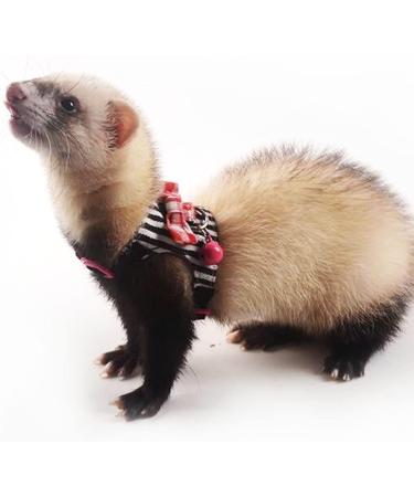 CHIPKART Small Pet Harness with Bowknot and Bell Decor No Pulling Comfort Vest Guinea Pig Harness and Leash Set for Ferret Rats Iguana Hamster(Black) - Buy Online on SooperMarket.com